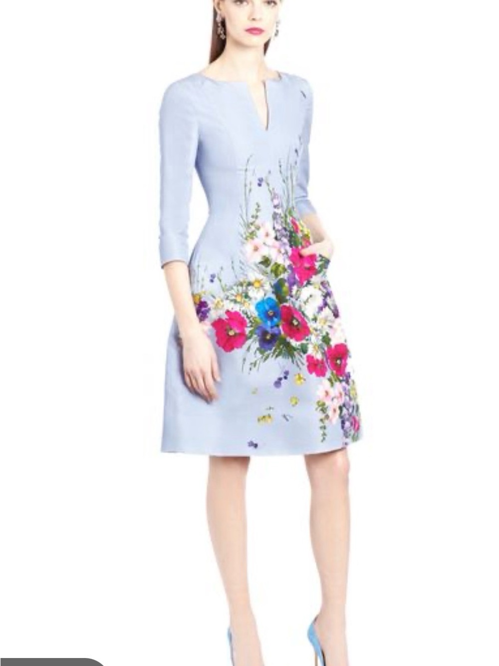 Oscar Dela Renta Spring 2015 Silk Wildflower Floral Dress Sz 6 Made In Italy